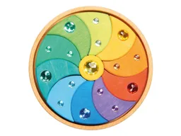 Glückskäfer Bauklötze "Glitzer-Kreisel" aus Lindenholz, 12-teilig, bunt Durchmesser 14 cm – Produktbild 1 von 1