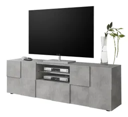 Home affaire Lowboard Dama Breite 181 cm, TV-Board 2 Türen, 1 Schubkasten, TV-Schrank, Front in 3D-Optik, viel Stauraum, verschiedene Farben – Produktbild 1 von 1