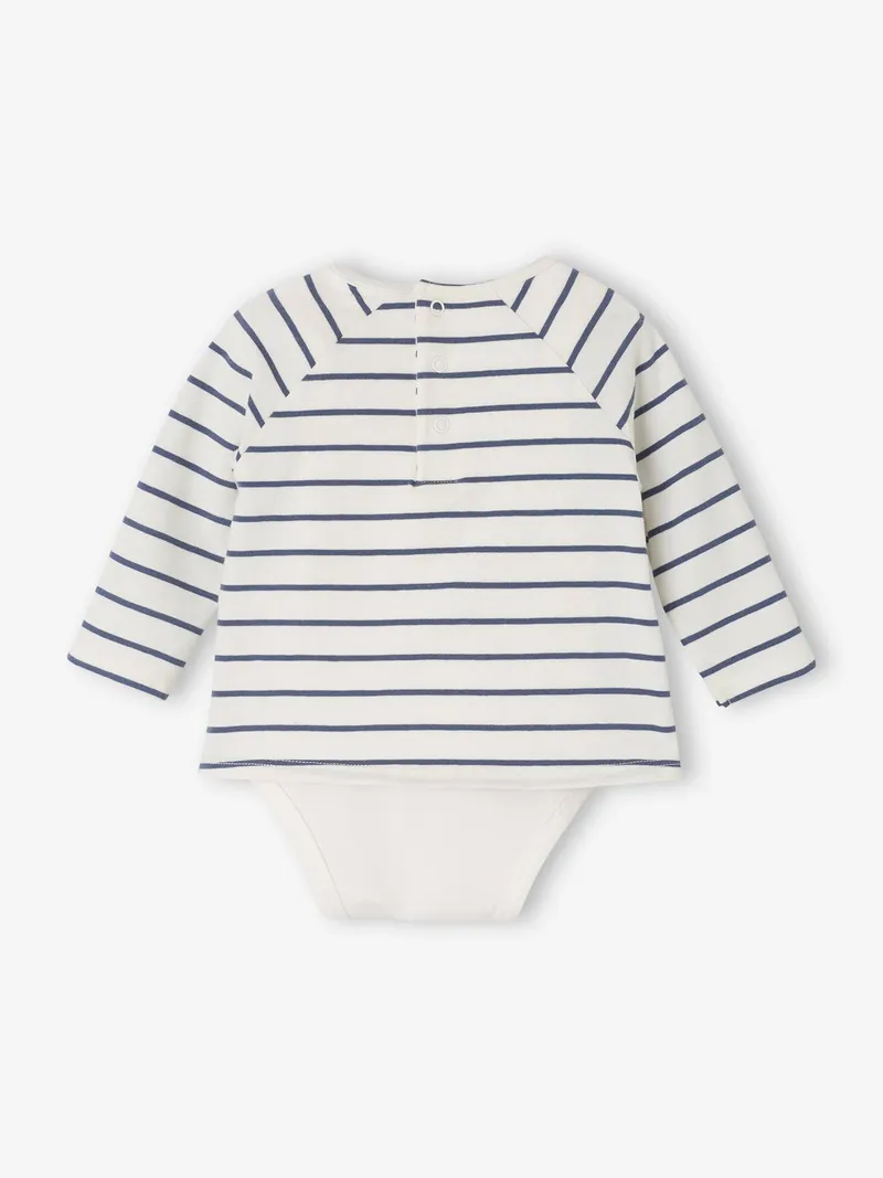 Vertbaudet 2er-Pack Baby Shirtbodys mit Kragen, Grau meliert, – Produktbild 3 von 3