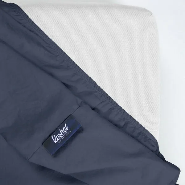 KUSHEL KUSHEL Bettlaken Spannbettlaken aus Bio Baumwolle, Midnight blue (blau), – Produktbild 2 von 3