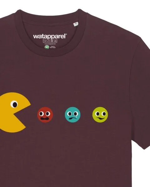 watapparel watapparel T-Shirt Unisex Pacmännchen, Red brown, – Produktbild 3 von 3
