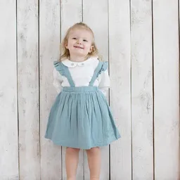 OrganicEra OrganicEra Babykleid aus Bio-Musselin mit Rüschen, Aqua – Produktbild 1 von 1