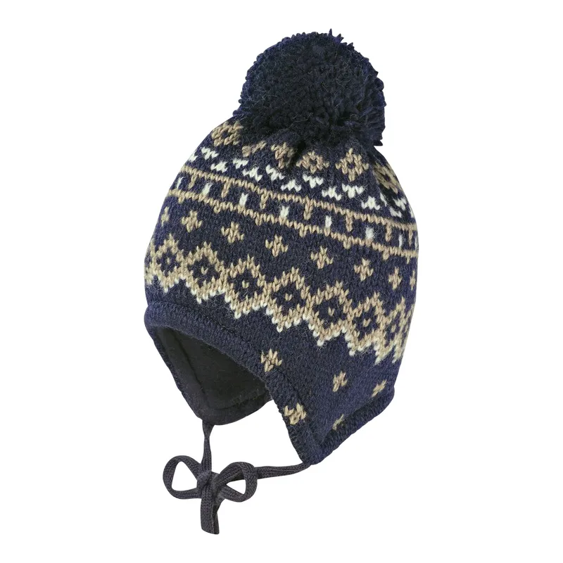 Maximo Maximo Norweger-Strickmütze Jacquard mit Bommel, Blau | beige, – Produktbild 1 von 1