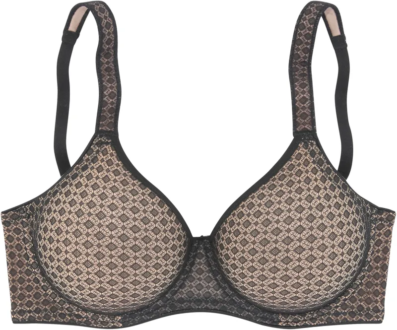 petite fleur by Lascana T-Shirt-BH, Schwarz-nougat+weiß, – Produktbild 2 von 3