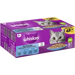 Whiskas Whiskas Portionsbeutel Multipack Special Pack 1+ Fisch Auswahl in Gelee 48 x 85g – Produktbild 1 von 1