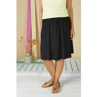 La Gitana La Gitana Luftiger, schwingender Sommerrock „Aurelie“ aus Bio Tencel, knielang., Schwarz, – Produktbild 1 von 1