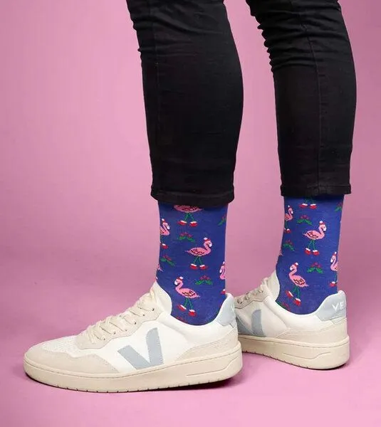 DillySocks DillySocks Socken Flamingo Fest aus Biobaumwoll-Mix, Blau, – Produktbild 2 von 4