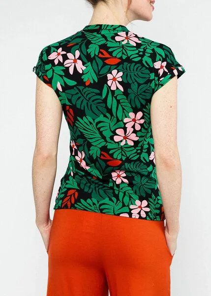 blutsgeschwister Blutsgeschwister Mon Cher Cache T-Shirt - aus Ecovero, Palm leaf (grün), – Produktbild 1 von 3