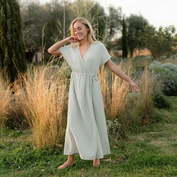 NORDLICHT NORDLICHT Damen Musselin Kleid aus 100% Bio-Baumwolle MILVA, Rosa, – Produktbild 3 von 4