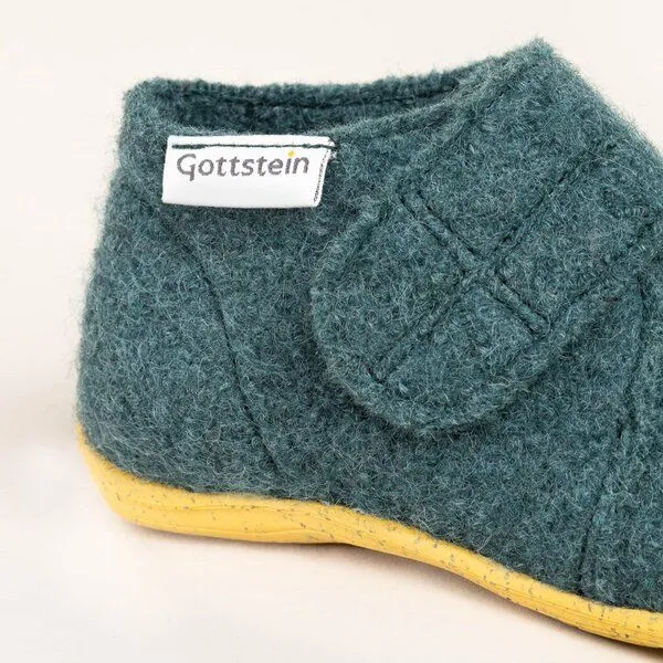 Gottstein Gottstein Kinder-Hausschuh Alpine Racer RU für Jungen & Mädchen aus 100% Schurwolle, Dunkel-grün, – Produktbild 4 von 4