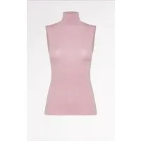 CASAGiN CASAGiN Ärmelloser Rollkragenpullover aus TENCEL und Kaschmir, Rosa, – Produktbild 1 von 1