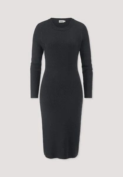 hessnatur hessnatur Strick Kleid Regular aus Bio-Baumwolle mit Bio-Merinowolle, Schwarz, – Produktbild 4 von 4