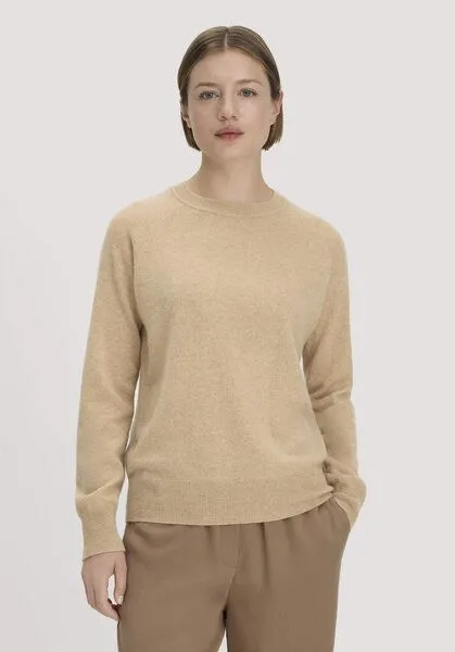 hessnatur hessnatur Strick Pullover Relaxed aus Cashmere mit Recycling-Anteil, Goldsand, – Produktbild 1 von 4