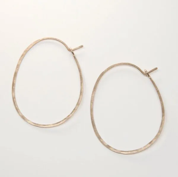 BELLYBIRD Jewellery BELLYBIRD Jewellery CREOLEN - Oval, gehämmert, M/L, Rosé vergoldet, – Produktbild 2 von 4