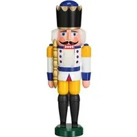 Seiffener Volkskunst Seiffener Volkskunst eG Nussknacker aus Seiffen König Holz Figur 29 cm - Echt Erzgebirge 3 Farben wählbar, Weiss, – Produktbild 1 von 1