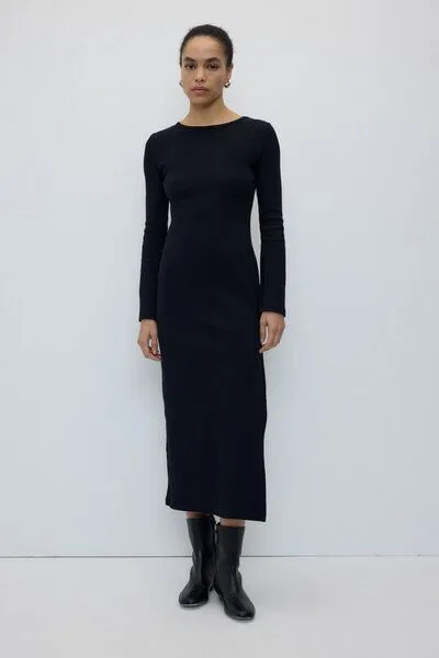 Rita Row Rita Row Midikleid ZARO aus Bio-Baumwollrippe, Black, – Produktbild 1 von 3