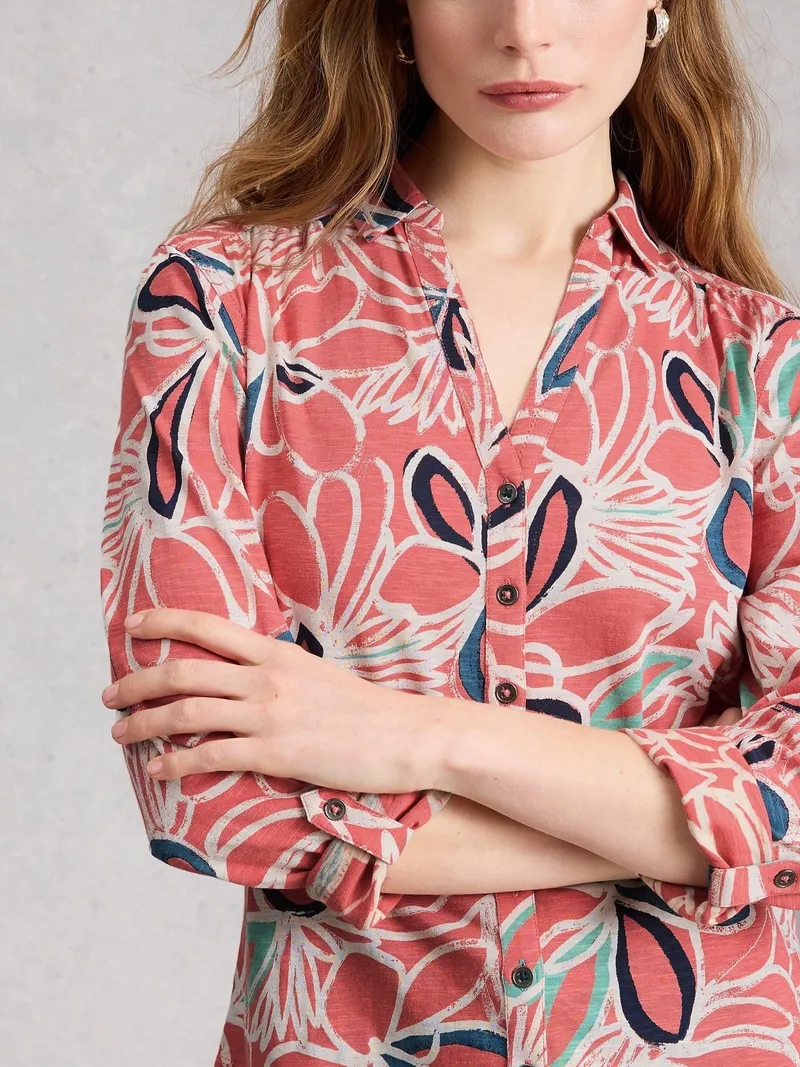 White Stuff Jerseybluse Annie - 38, Mittelrosa, – Produktbild 3 von 4