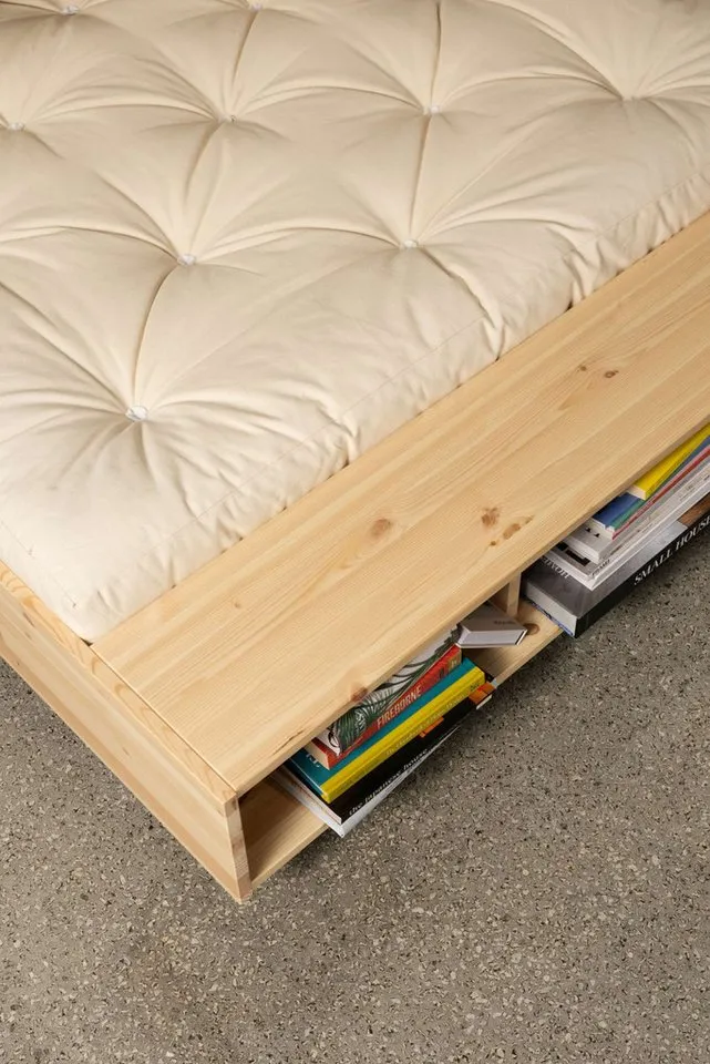 Karup Design Stauraumbett Merge Bed Bettgestell m. integrierter Bank m. Stauraum, mehrere Größen, inkl. Lattenrost, excl. Matratze, FSC®-zertifiziertes Massivholz, Beige, – Produktbild 5 von 7