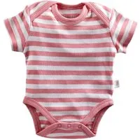 HANS NATUR Baby Body Kurzarm Bio Baumwolle rosa-off white Gr.86/92 – Produktbild 1 von 1