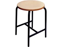 H-Strebe-Hocker mit Buchenholzsitzfläche, Höhe 550 mm – Produktbild 1 von 1