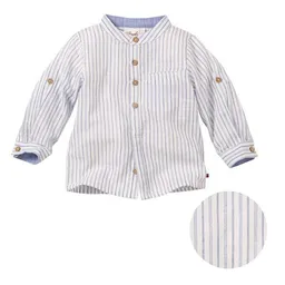 People Wear Organic People Wear Organic Langarm-Hemd, weiß-blau gestreift, aus Bio-Baumwolle – Produktbild 1 von 1