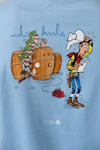 Bavarian Caps Bavarian Caps Herren T-Shirt Lucky Luke: Bierfässer, Hellblau, – Produktbild 4 von 4
