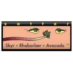 Zotter Dunkle Milchschokolade mit Avocado, Rhabarber & Skyr, handgeschöpft – Produktbild 1 von 1