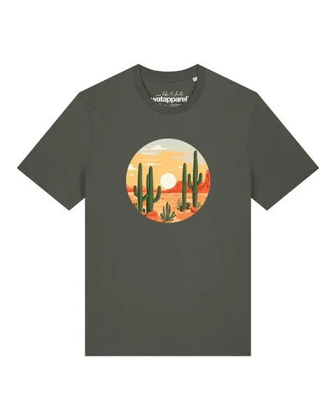 watapparel watapparel T-Shirt Unisex Sonnenuntergang in der Wüste, Khaki, – Produktbild 1 von 2