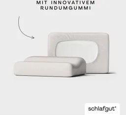 Schlafgut Schlafgut Kissenbezug Pure flexibler Kissenbezug für Nackenstützkissen, (1 Stück), Bio-Baumwolle mit Elasthan, mit Gummizug, bügelfrei – Produktbild 1 von 1