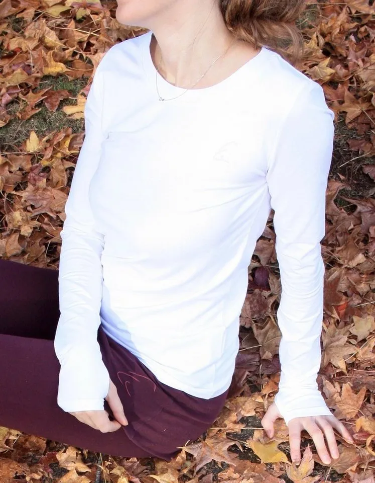 ESPARTO ESPARTO Yogashirt Langarmshirt Vicitra Ärmel mt Daumenloch, Weiß, – Produktbild 3 von 3