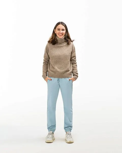 MATONA Matona Legere Jogginghose für Frauen mit Gummibund und Kordelzug / Trackpants, Blue fog, – Produktbild 3 von 4
