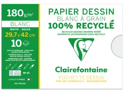 Clairefontaine Clairfontaine "Dessin à grain Recycle" - Mappe mit Zeichenpapier, DIN A3, 10 Blatt – Produktbild 1 von 1