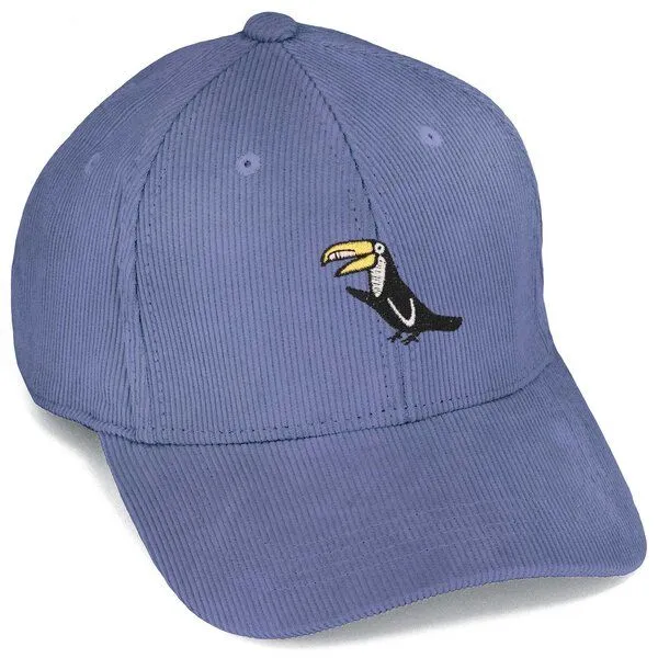 LIGARTI Bestickte Cord Cap – Joey der Tukan – LIGARTI Tiermanufaktur, Taubenblau, – Produktbild 1 von 4