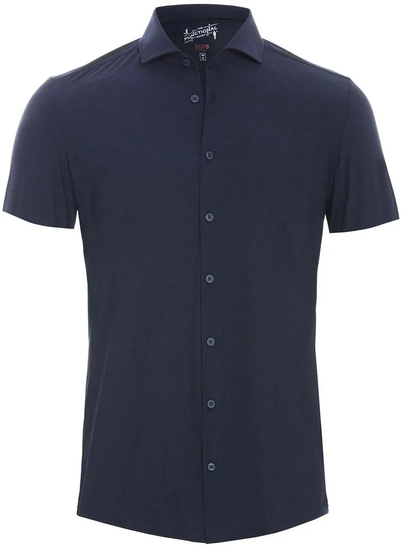 Pure Pure Kurzarmhemd The Functional Shirt Navy - Größe 39 (M), Dunkelblau, – Produktbild 2 von 5