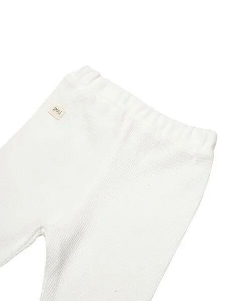 Biorganic Biorganic Waffle Smile Baby Hose mit Fuß, Ecru, – Produktbild 3 von 4