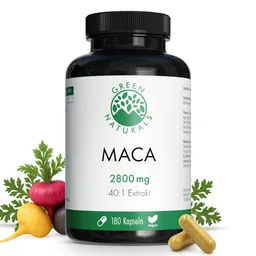 Green Naturals Green Naturals® Maca 2800 mg hochdosiert 40:1 Kapseln vegan – Produktbild 1 von 1