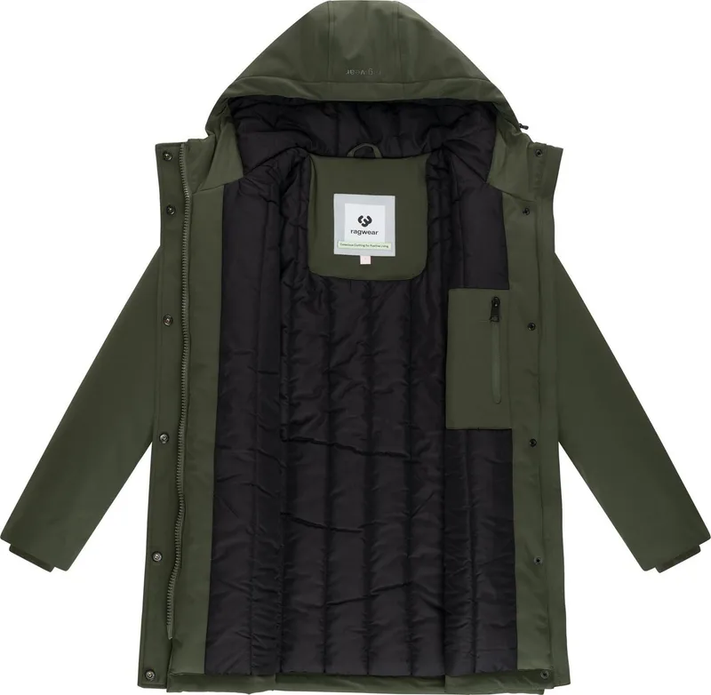 ragwear ragwear Softshellmantel Navanuti Wasserdichter Wintermantel mit Kapuze, Grün, – Produktbild 1 von 4