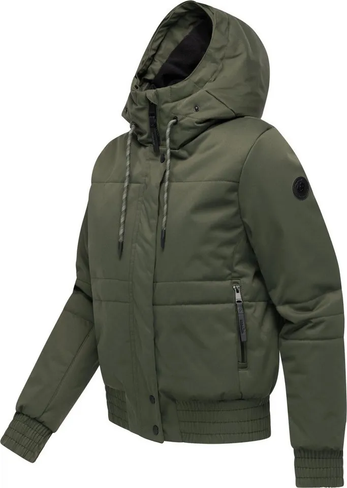ragwear ragwear Winterjacke Deluxia YOUMODO modische Damen Bomberjacke mit Kunstfell, Grün, – Produktbild 1 von 5