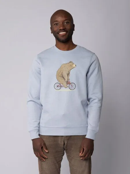 watapparel watapparel Sweatshirt Unisex Fahrradbär, Serene blue, – Produktbild 2 von 4
