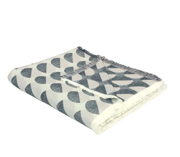 Nature by Adam Nature by Adam Kuscheldecke aus 100% Bio-Baumwolle - Made in Germany - Circles, Dunkelgrau, – Produktbild 1 von 3