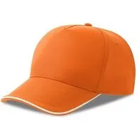 Atlantis Headwear Atlantis Headwear Atlantis Cap Basecap Kappe Recy Five Pipe Cappy zweifarbig, Orange/weiss, – Produktbild 1 von 1