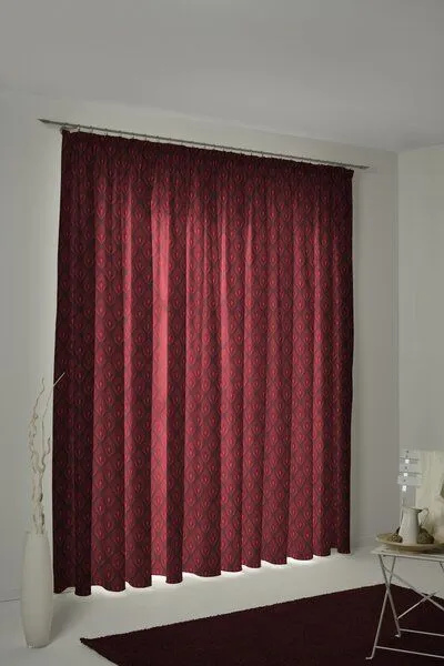 Nature by Adam Nature by Adam Vorhang aus 100% Bio-Baumwolle - Made in Germany - Feathers, Rot, – Produktbild 7 von 7