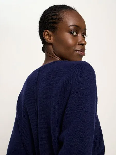 LANIUS LANIUS Fledermaus Pullover, Purple blue melange, – Produktbild 4 von 4