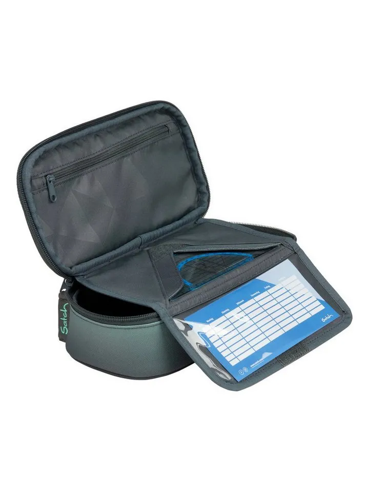 Satch Satch Federmäppchen Schlamperbox, (1-tlg), inklusive Geodreieck und Stundenplan, Grau, – Produktbild 2 von 6