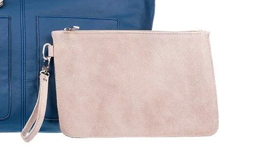 Ritagli di G Ritagli di G Tag und Abend Leder Clutch Tasche LIZ mit Griff 100% Made in Italy, Creme, – Produktbild 2 von 3