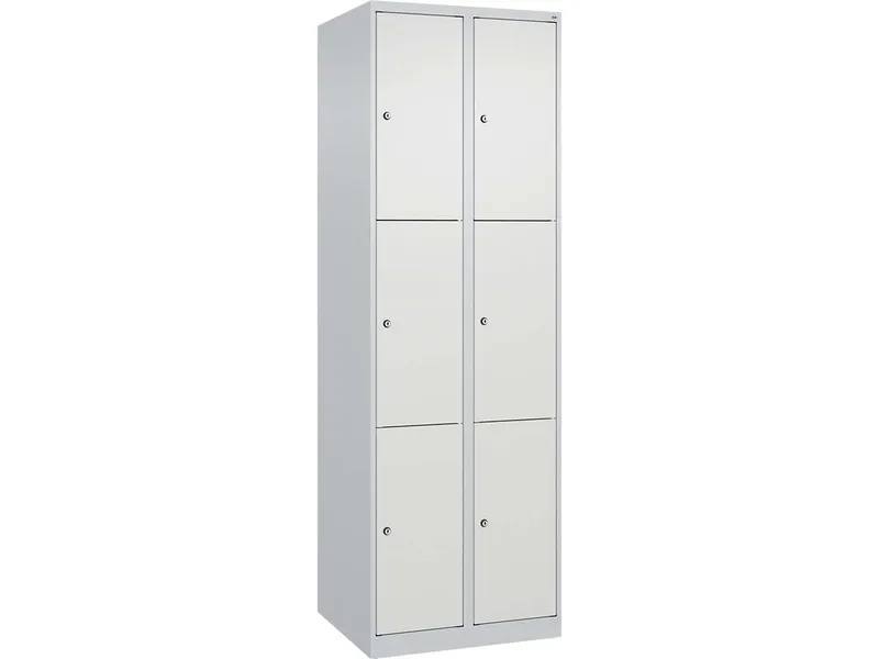C+P C+P Schließfachschrank Classic PLUS, 6 Fächer, 1850x600x500mm, Lichtgrau/Verkehrsweiß – Produktbild 1 von 1