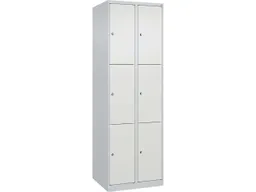 C+P C+P Schließfachschrank Classic PLUS, 6 Fächer, 1850x600x500mm, Lichtgrau/Verkehrsweiß – Produktbild 1 von 1