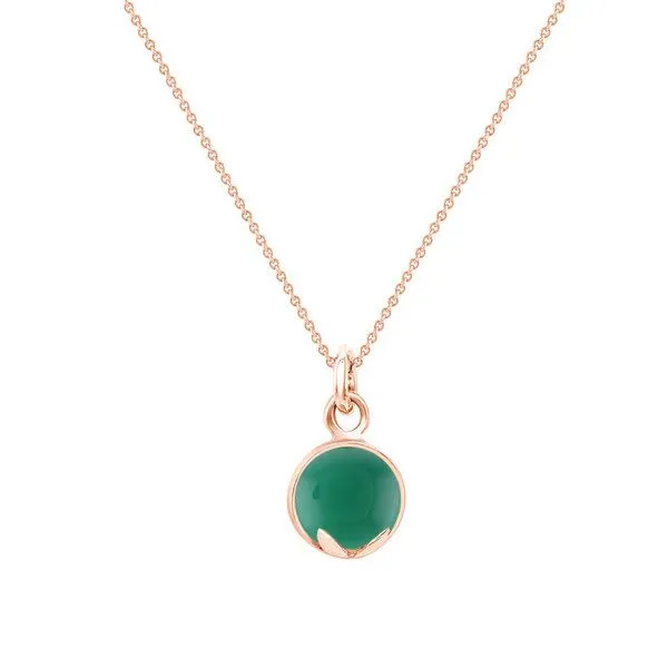 Eppi Eppi Goldkette mit Onyx-Cabochon Anhänger Azalea, Rosa, – Produktbild 1 von 4