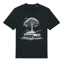 roots of compassion roots of compassion T-Shirt Frieden in der Natur (Panzer & Baum) bio, fair, vegan - weiter Schnitt - peace, Pazifismus, Utopie – Produktbild 1 von 1