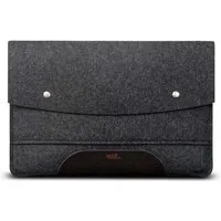 Pack Smooch Pack & Smooch MacBook Air 15 Sleeve, MacBook Air 15 Hülle aus Wollfilz und pflanzlich gegerbtem Leder aus Italien, Anthrazit-dunkelbraun, – Produktbild 1 von 1